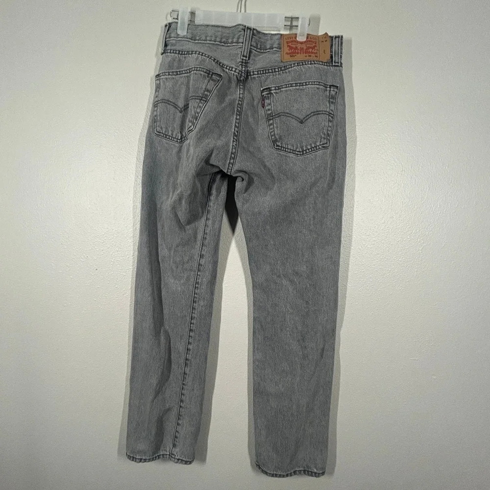 Levis 501 Original Fit Mens Grey Straight Leg Denim Jeans W30 L30